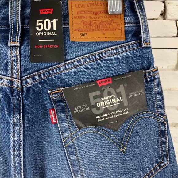 Levi’s 501’s Raw Hem Denim Jeans High Rise NWT - Picture 8 of 10